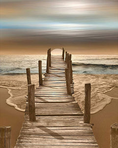 Stamped Cross Stitch Kit - Dock on the seaside