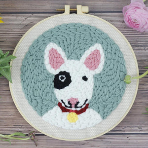 Punch Needle Kit - Happy Terrier Dog