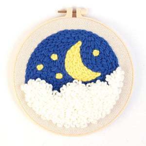 Punch Needle Kit - Crescent Moon and Cloud