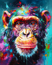Load image into Gallery viewer, Diamond Painting - Colorful Abstract Wildlife - Chimpanzee 40x50cm canvas already framed
