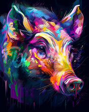 Load image into Gallery viewer, Diamond Painting - Colourful Abstract Wild boar

