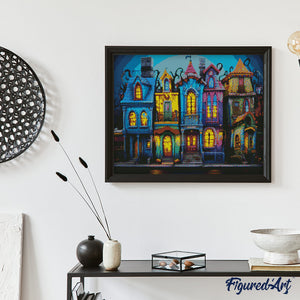 Diamond Painting - Colourful Gothic Houses