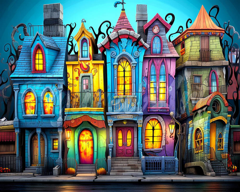 Diamond Painting - Colourful Gothic Houses