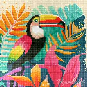 Mini Diamond Painting 25x25cm - Tropical Toucan