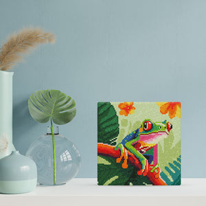 Mini Diamond Painting 25x25cm - Tropical Red-Eyed Tree Frog