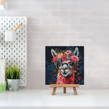 Load image into Gallery viewer, Mini Diamond Painting 25x25cm - Fantasy llama and flowers