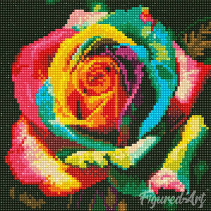 Mini Diamond Painting 25x25cm - Multi-Coloured Rose