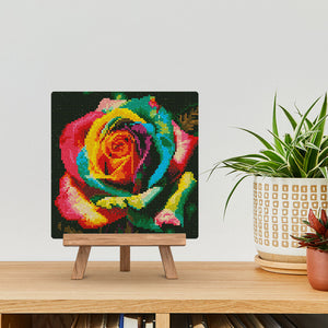 Mini Diamond Painting 25x25cm - Multi-Coloured Rose