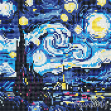 Load image into Gallery viewer, Mini Diamond Painting 25x25cm - Vibrant Starry Night