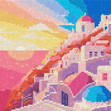 Load image into Gallery viewer, Mini Diamond Painting 25x25cm - Santorini Sunset