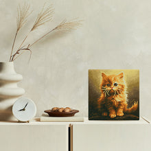 Load image into Gallery viewer, Mini Diamond Painting 25x25cm - Fluffy Orange Kitten