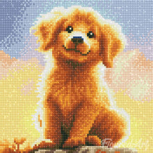 Load image into Gallery viewer, Mini Diamond Painting 25x25cm - Cute Golden Retriever Pup