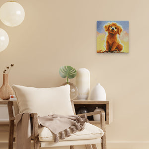 Mini Diamond Painting 25x25cm - Cute Golden Retriever Pup