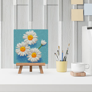 Mini Diamond Painting 25x25cm - Lovely White Daisies