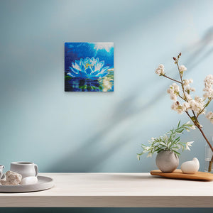 Mini Diamond Painting 25x25cm - Shiny White Lotus