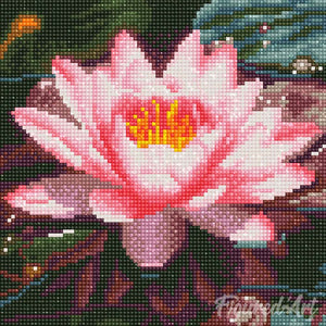 Mini Diamond Painting 25x25cm - Pink Water Lily