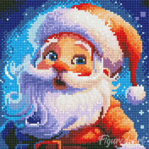 Mini Diamond Painting 25x25cm - Smiling Santa