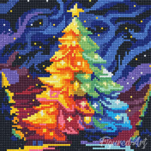 Load image into Gallery viewer, Mini Diamond Painting 25x25cm - Colourful Christmas Tree