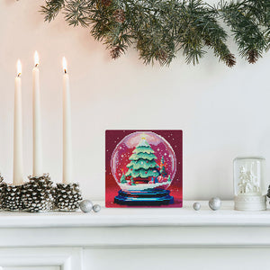 Mini Diamond Painting 25x25cm - Christmas Tree in Snow Globe