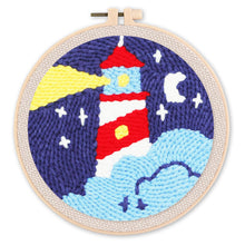 Load image into Gallery viewer, Punch Needle Kit - Lighthouse and Starry Night