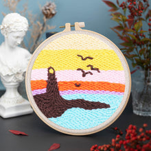 Load image into Gallery viewer, Punch Needle Kit - Lighthouse and Sunset