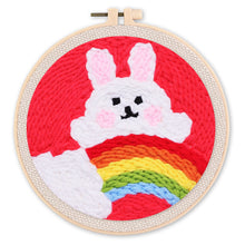 Load image into Gallery viewer, Punch Needle Kit - Rabbit and Rainbow