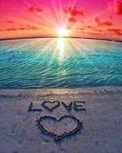 Load image into Gallery viewer, Stamped Cross Stitch Kit - Love on the sand