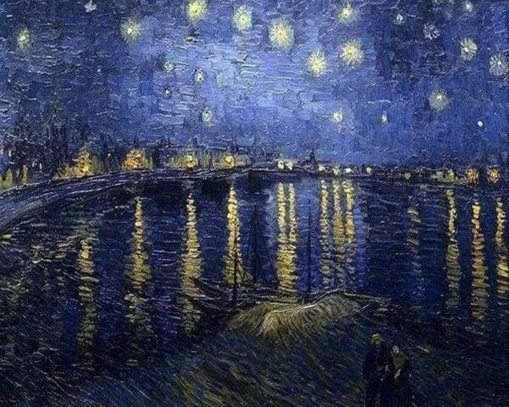 Stamped Cross Stitch Kit - Van Gogh Starry Night over the Rhone