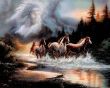 Load image into Gallery viewer, Diamond Painting - Indian spirit and horses