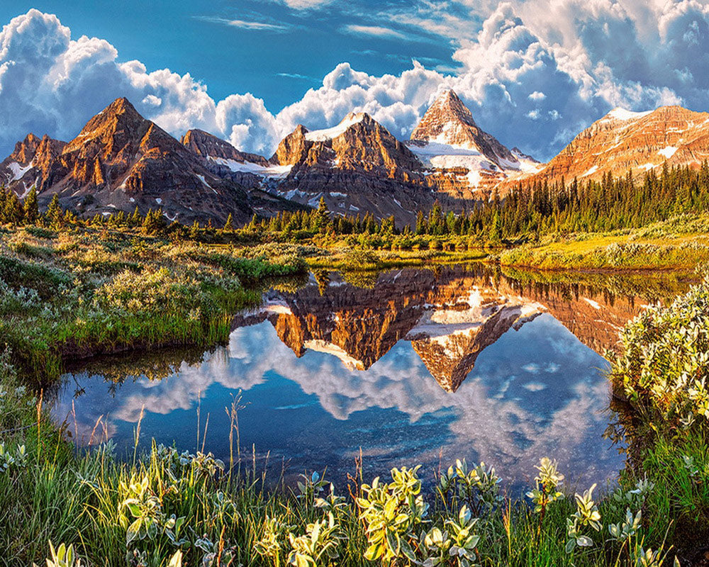 Diamond Painting - Mountain lake and clouds
