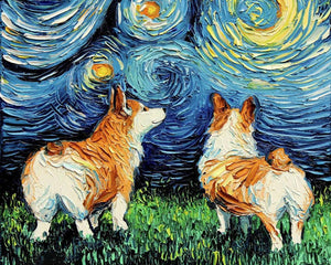 Diamond Painting - Dog and Starry Sky