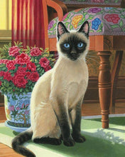 Load image into Gallery viewer, Diamond Painting - Cat with blue eyes
