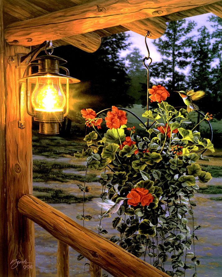 Paint by numbers Lantern under the porch Figured'Art new arrivals, intermediate, landscapes