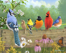 Load image into Gallery viewer, Paint by numbers Birds On A Fence Figured&#39;Art new arrivals, intermediate, animals, birds