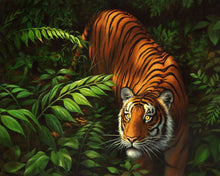 Load image into Gallery viewer, Paint by numbers Tiger In Ferns Figured&#39;Art new arrivals, intermediate, animals, tigers