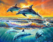 Load image into Gallery viewer, Paint by numbers | Dolphins | animals dolphins intermediate new arrivals landscapes fish | Figured&#39;Art