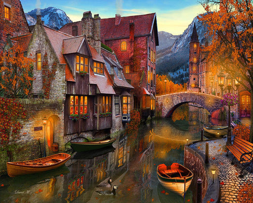 Paint by numbers | Warm canals | advanced new arrivals landscapes cities | Figured'Art