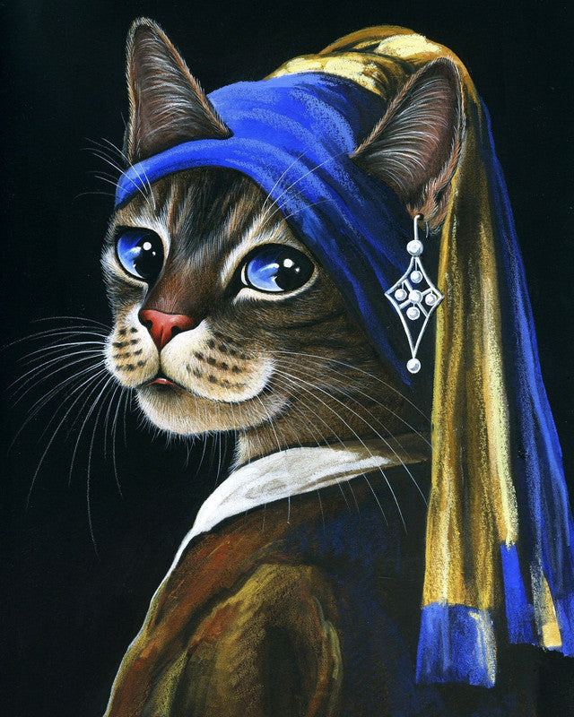 Paint by numbers | Young kitten with a pearl | animals cats intermediate new arrivals reproduction | Figured'Art