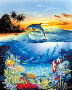 Paint by numbers | Dolphins in the lagoon | animals dolphins intermediate new arrivals landscapes fish | Figured'Art