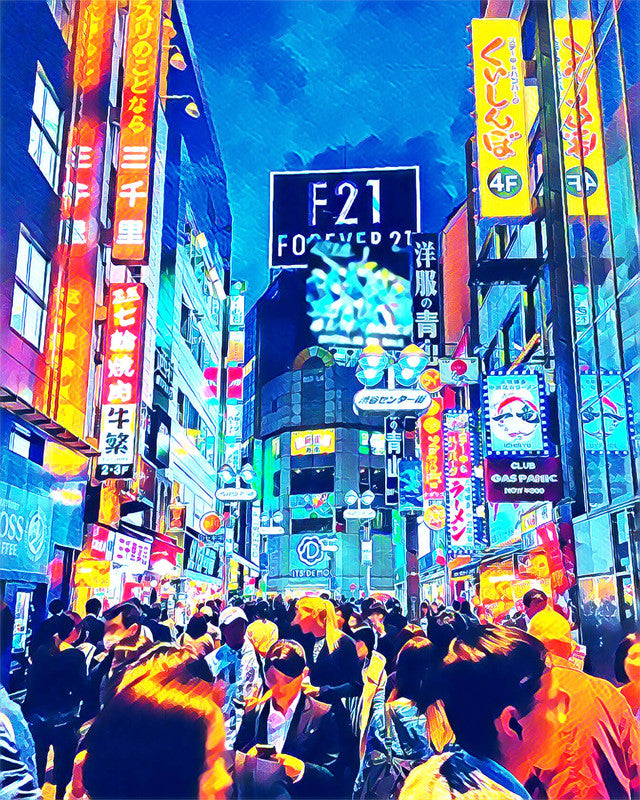 Paint by numbers | Tokyo Shibuya | intermediate new arrivals landscapes cities | Figured'Art