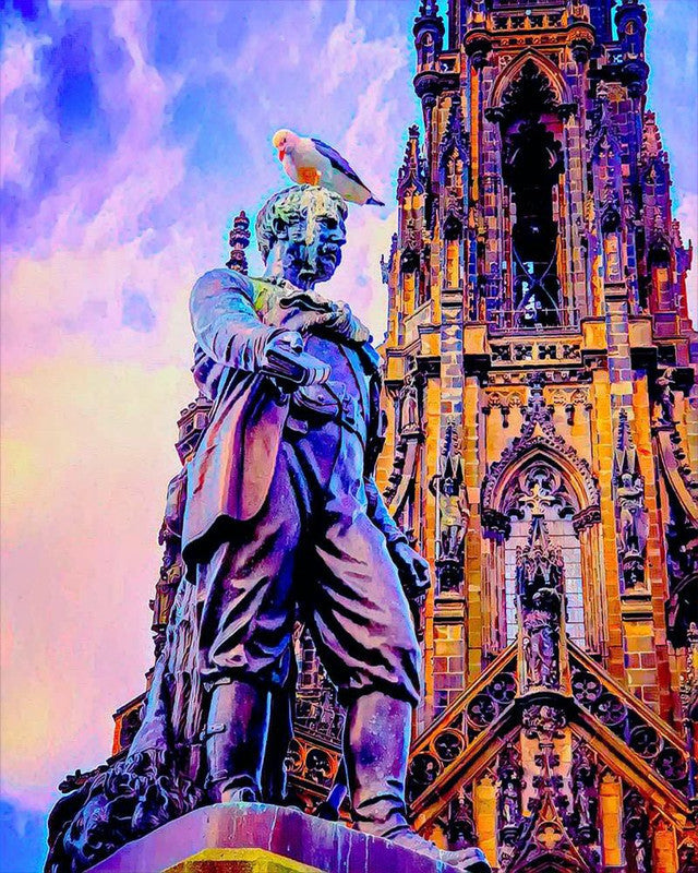 Paint by numbers | Statue in Edinburgh | intermediate new arrivals landscapes cities | Figured'Art