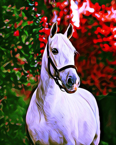 Paint by numbers | Horse and colorful background | animals horses intermediate new arrivals | Figured'Art