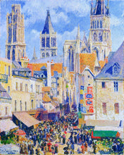 Load image into Gallery viewer, Stamped Cross Stitch Kit - Rue de l&#39;Épicerie, Rouen - Camille Pissarro