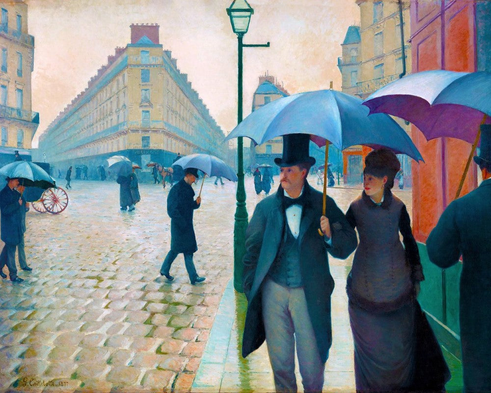 Stamped Cross Stitch Kit - Paris street Rainy Day - Gustave Caillebotte