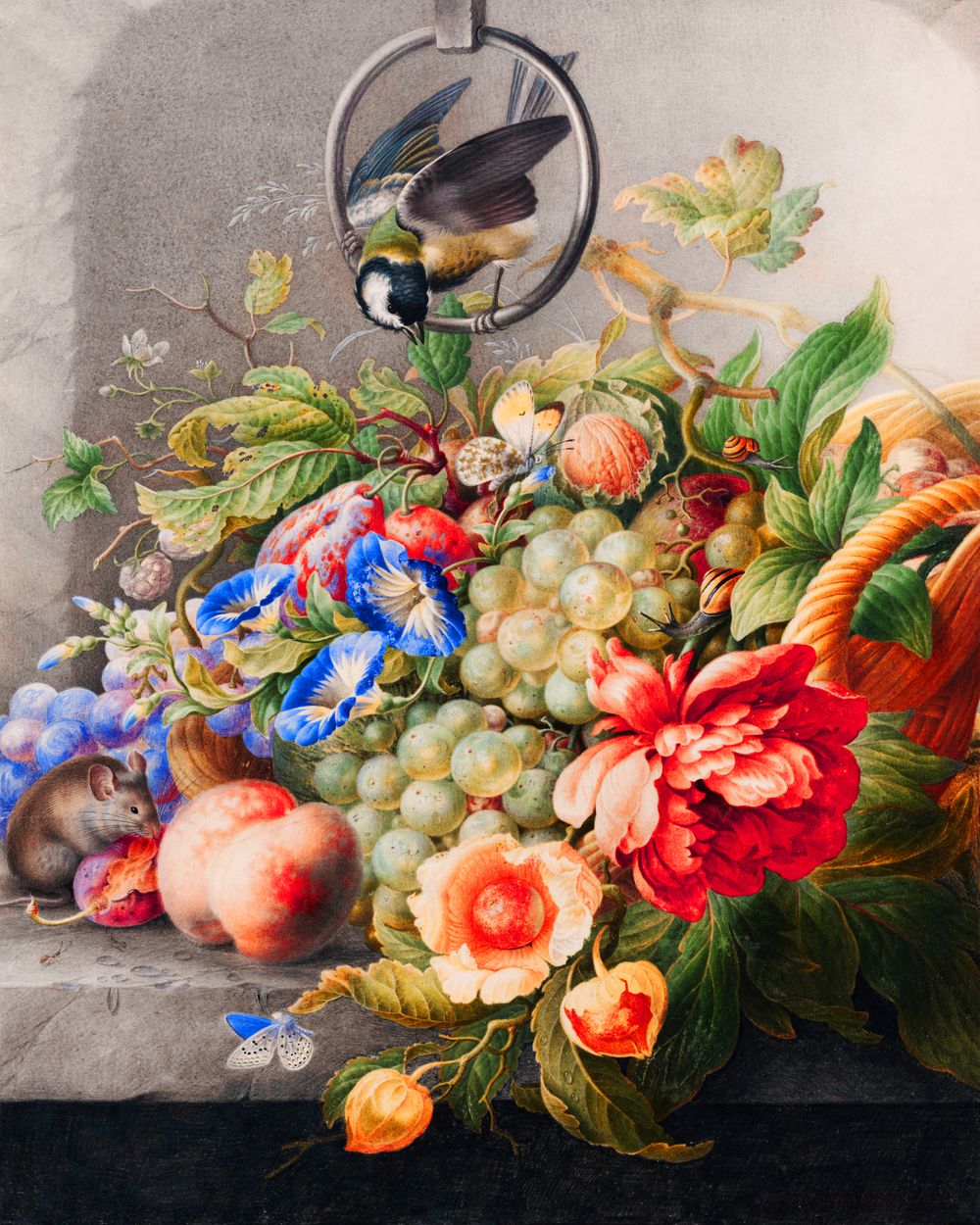 Diamond Painting - Flowers and fruit - Herman Henstenburgh 40x50cm canvas already framed