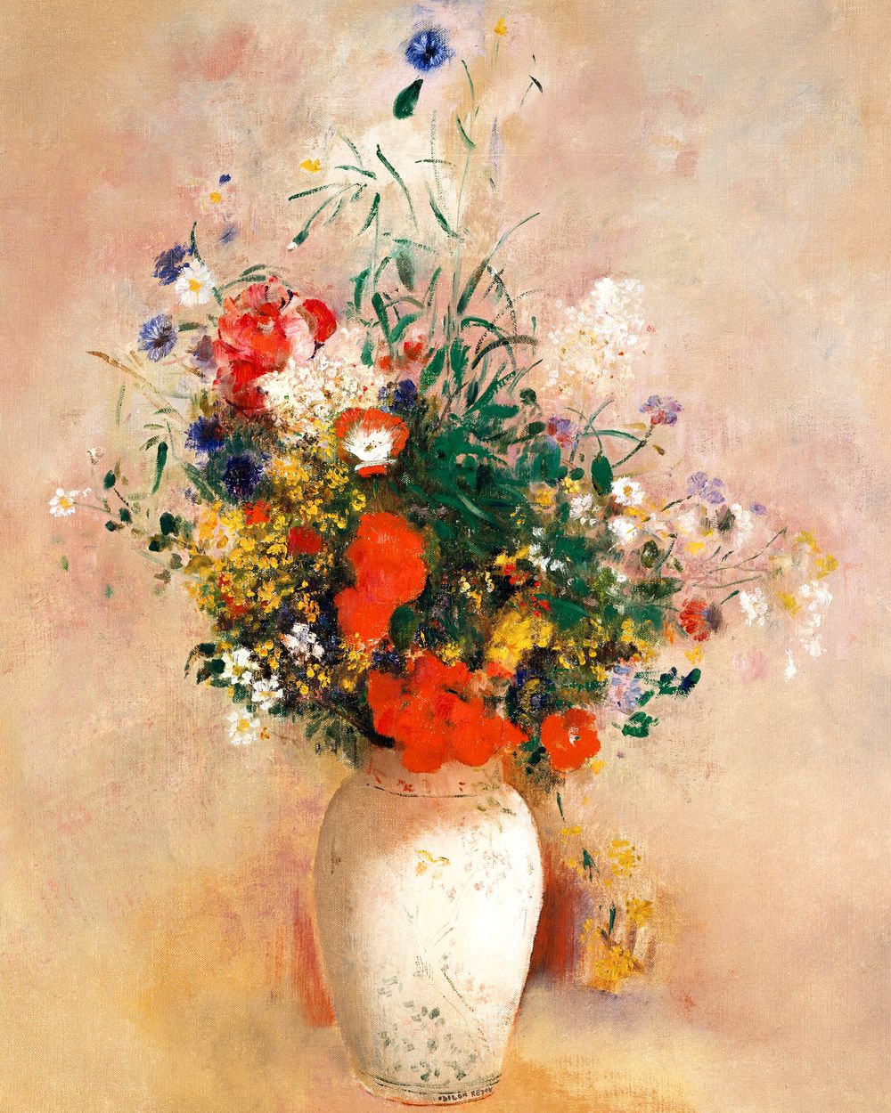 Paint by numbers | Flower vase - Odilon Redon | flowers intermediate new arrivals reproduction | Figured'Art