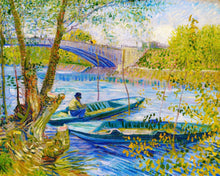 Load image into Gallery viewer, Stamped Cross Stitch Kit - Fishing in spring, Pont de Clichy - Van Gogh