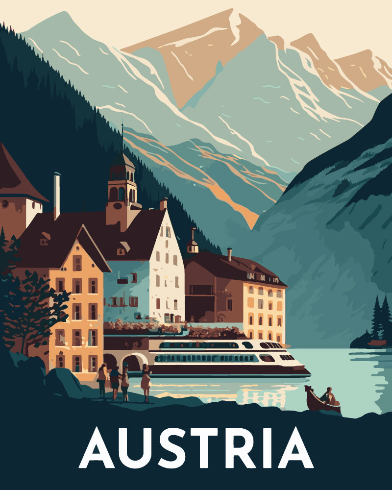Paint by Numbers - Travel Poster Hallstatt