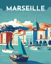 Load image into Gallery viewer, Paint by Numbers - Travel Poster Marseille