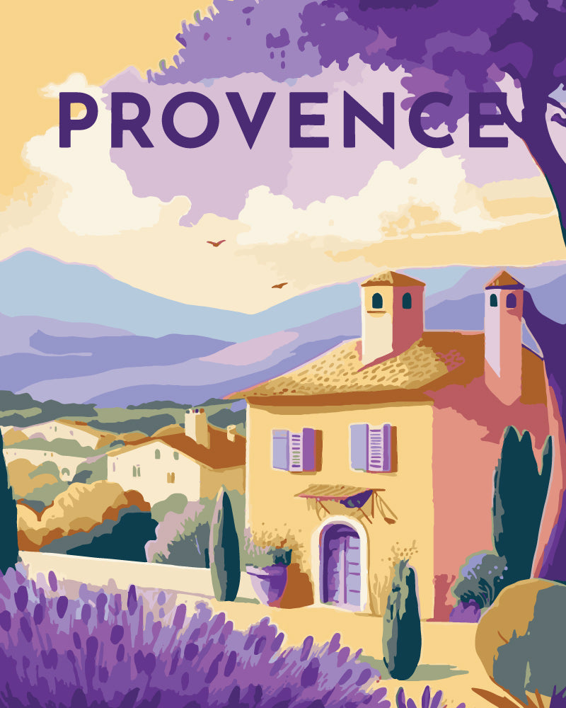 Affiche Vintage Tourisme Provence - Impression A3/A2/A1 - Neuf - Déco Intérieure